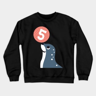 Funny Seal Turning 5 Birthday Animal Crewneck Sweatshirt